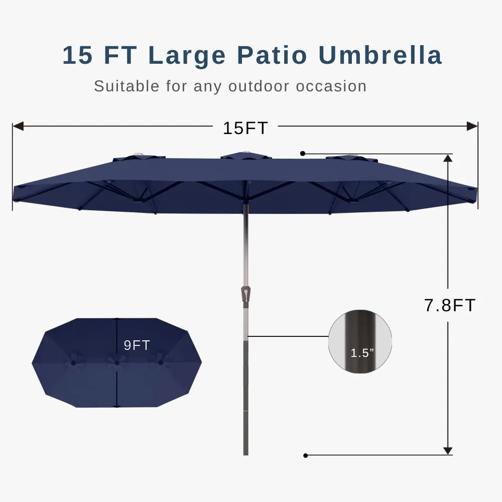 patio kingdom double sided iron patio umbrella