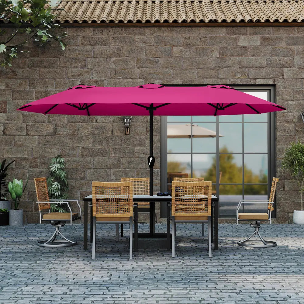patio kingdom double sided iron patio umbrella