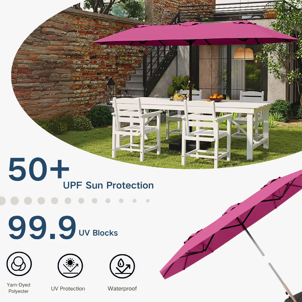 patio kingdom double sided iron patio umbrella