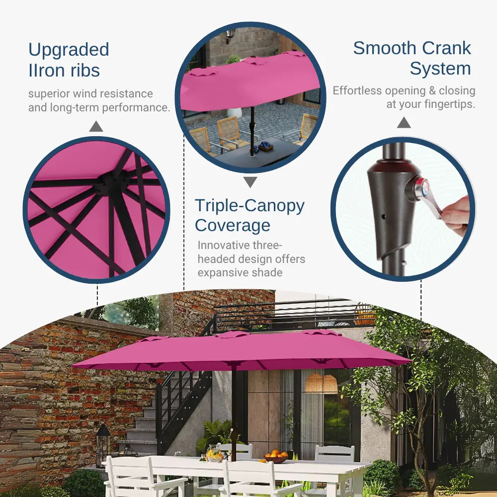 patio kingdom double sided iron patio umbrella