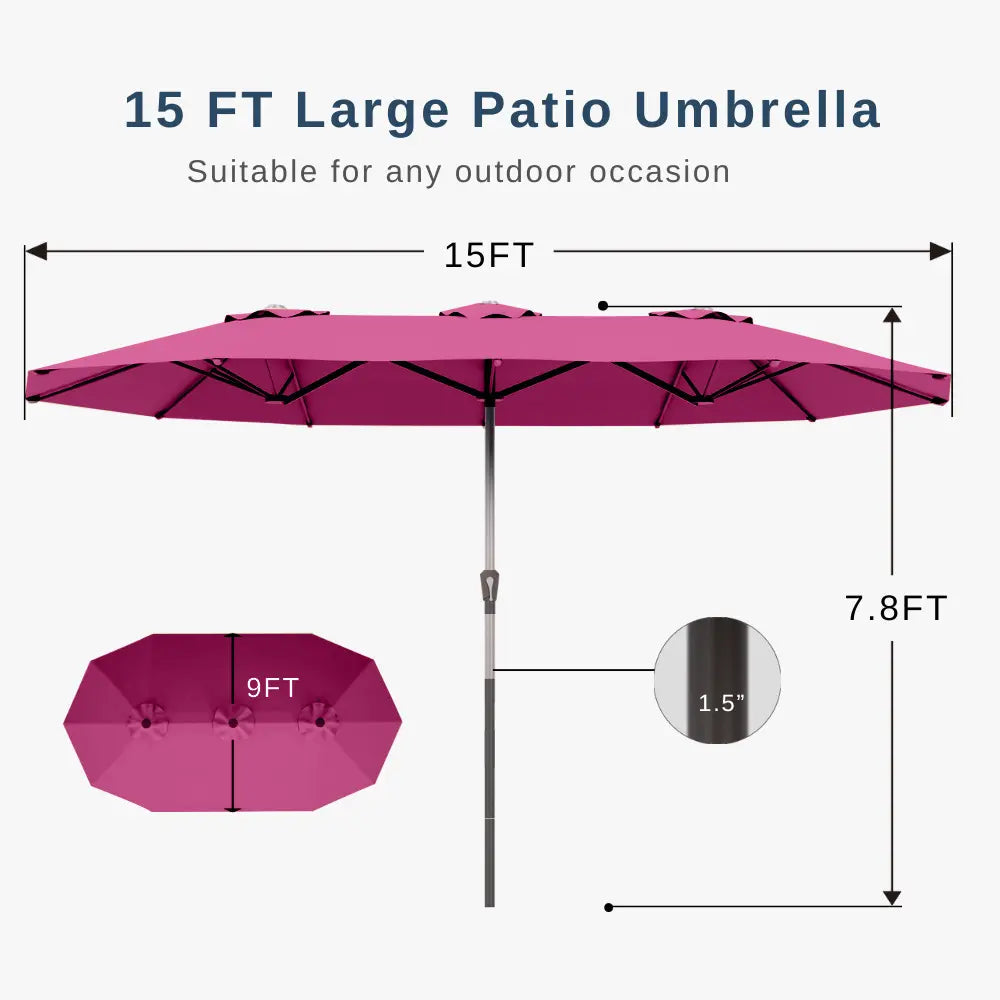 patio kingdom double sided iron patio umbrella