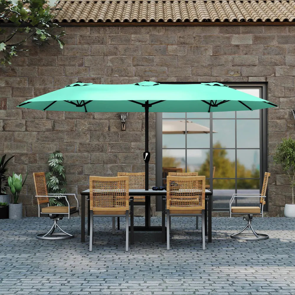 patio kingdom double sided iron patio umbrella