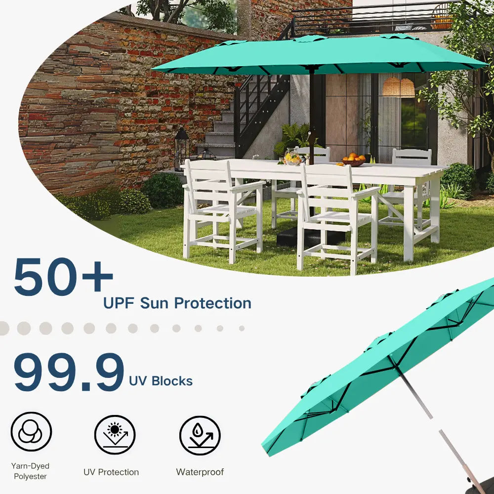 patio kingdom double sided iron patio umbrella