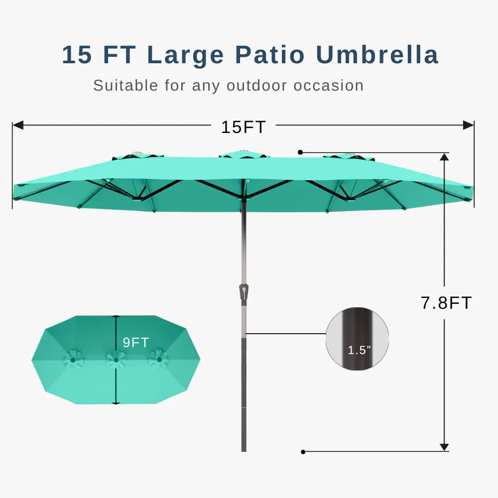 patio kingdom double sided iron patio umbrella