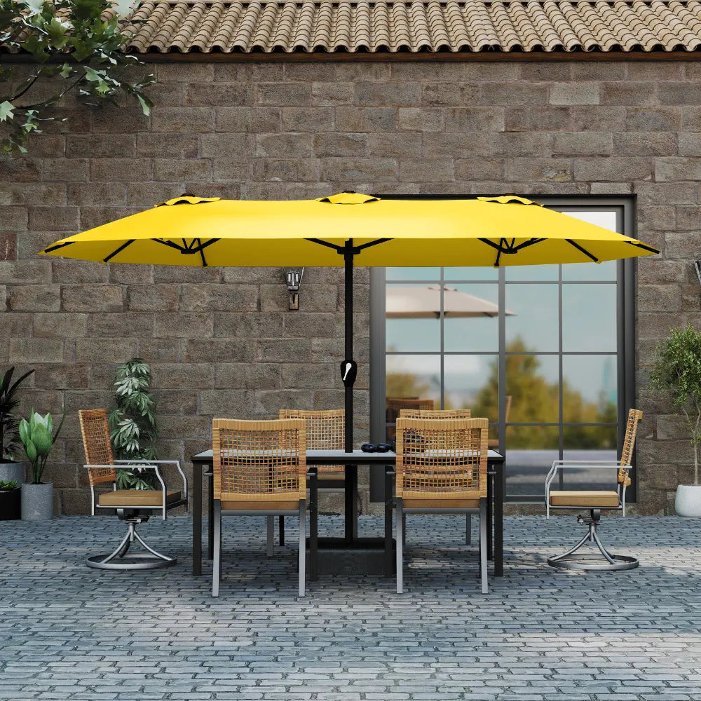 patio kingdom double sided iron patio umbrella
