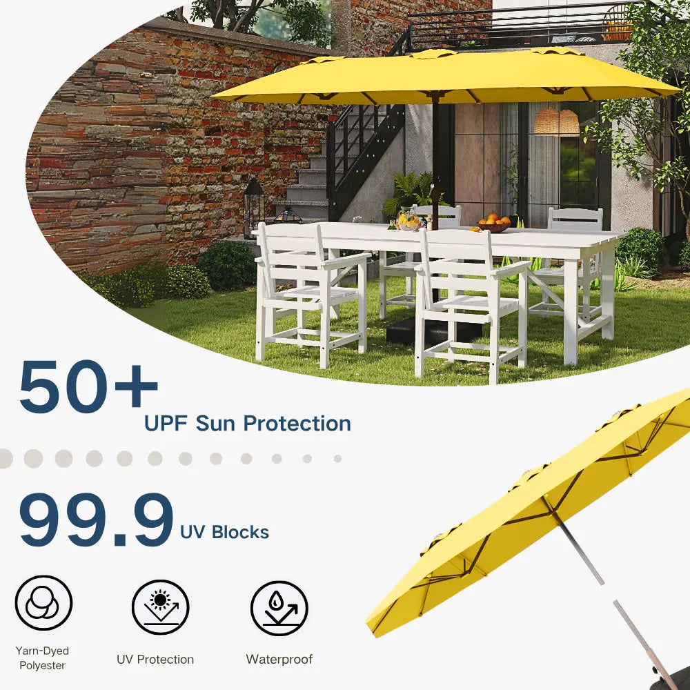 patio kingdom double sided iron patio umbrella