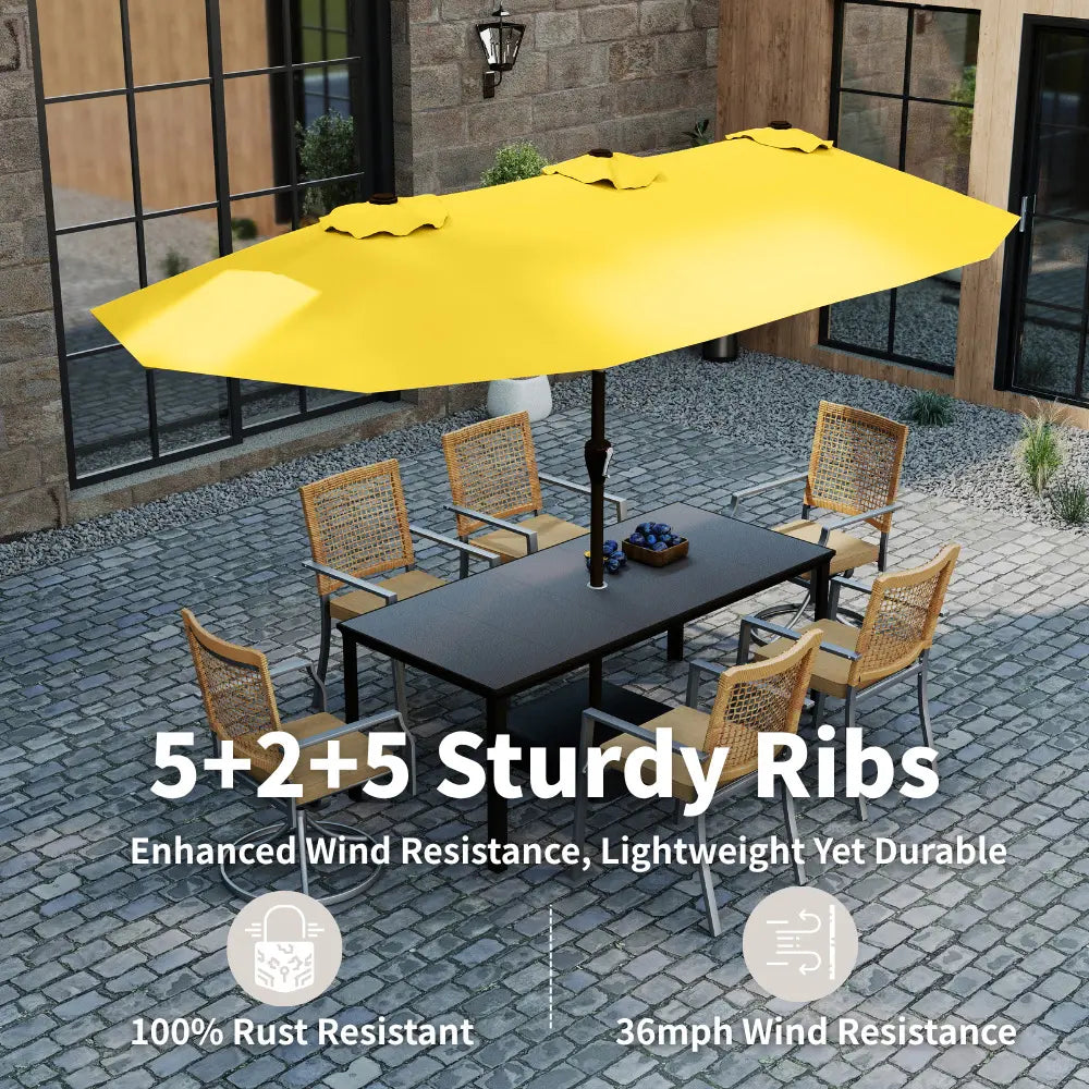 patio kingdom double sided iron patio umbrella