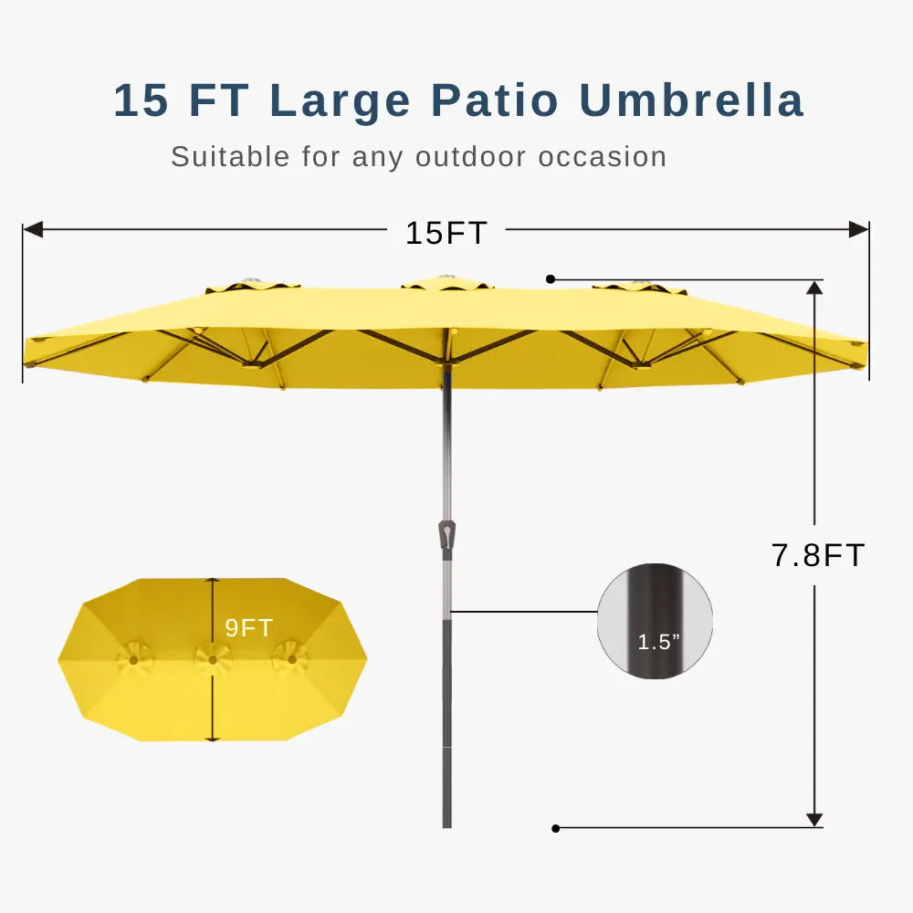 patio kingdom double sided iron patio umbrella