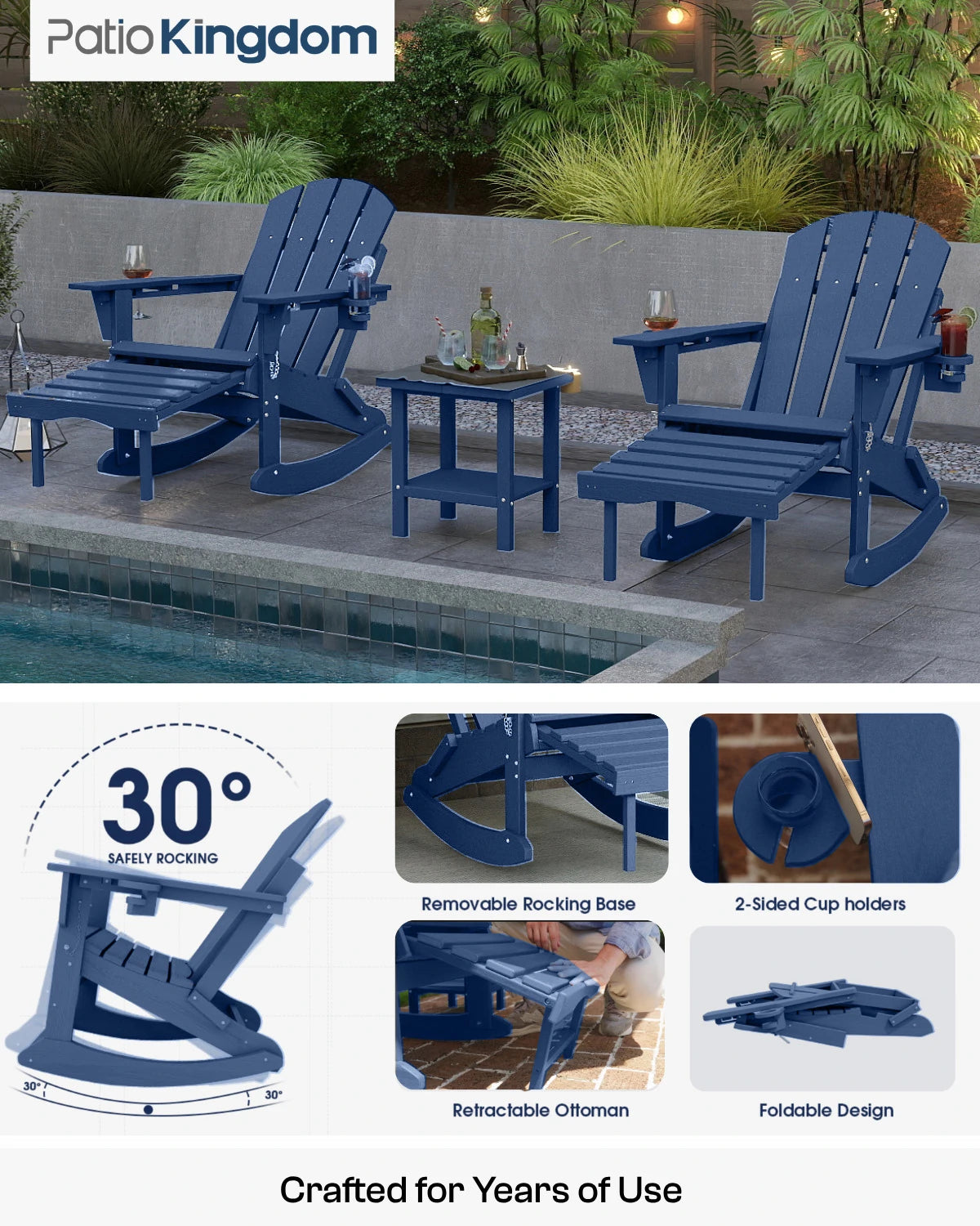Multifunctional Adirondack Rocking Chair