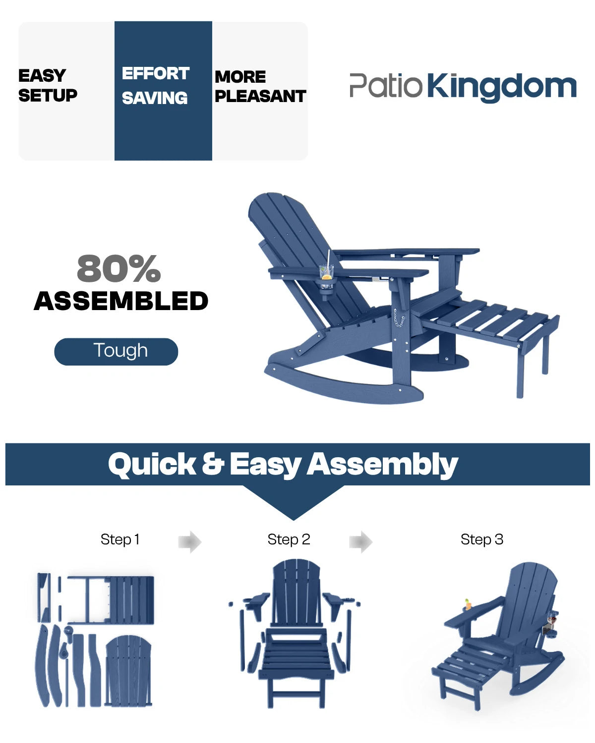 Multifunctional Adirondack Rocking Chair