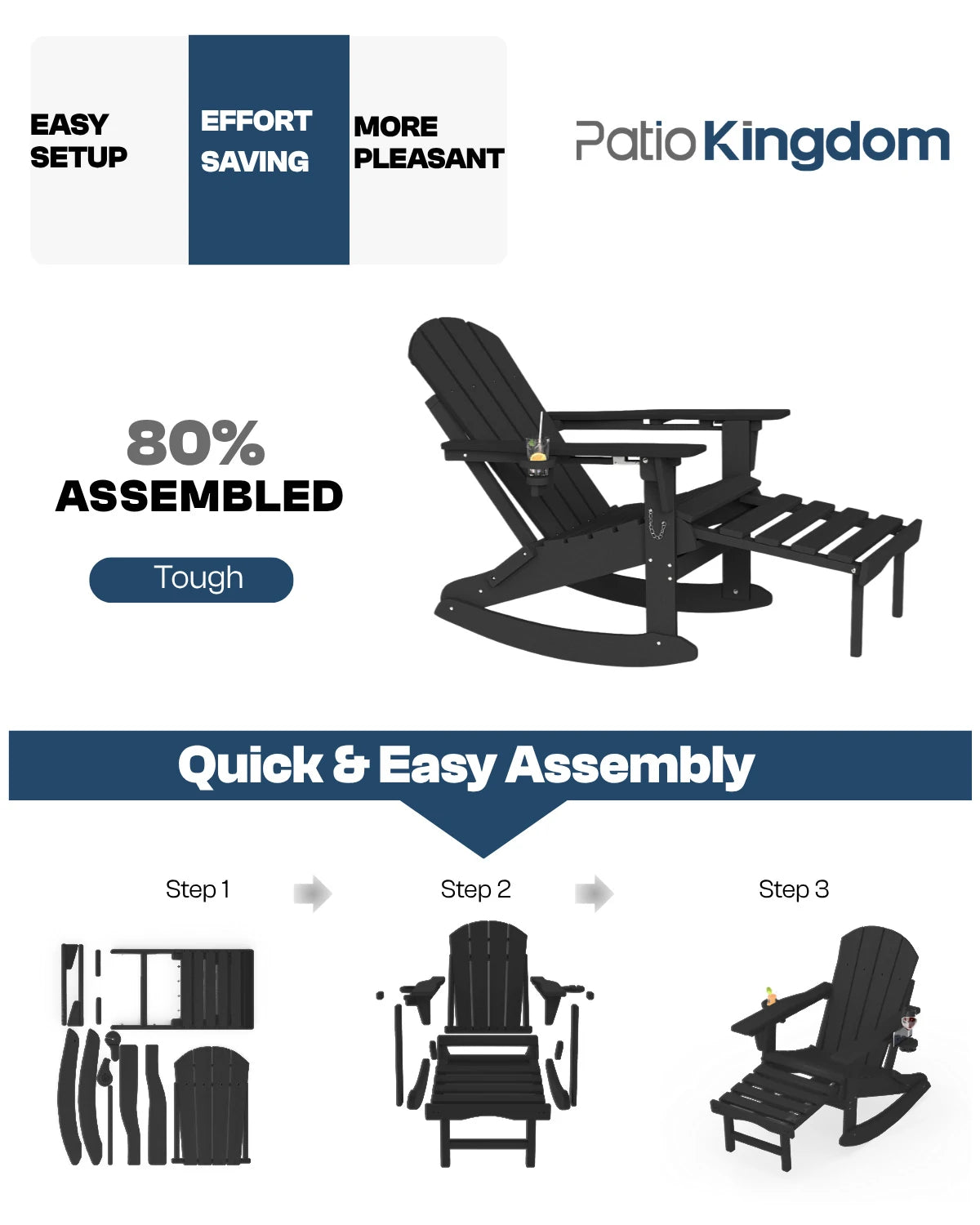 Multifunctional Adirondack Rocking Chair