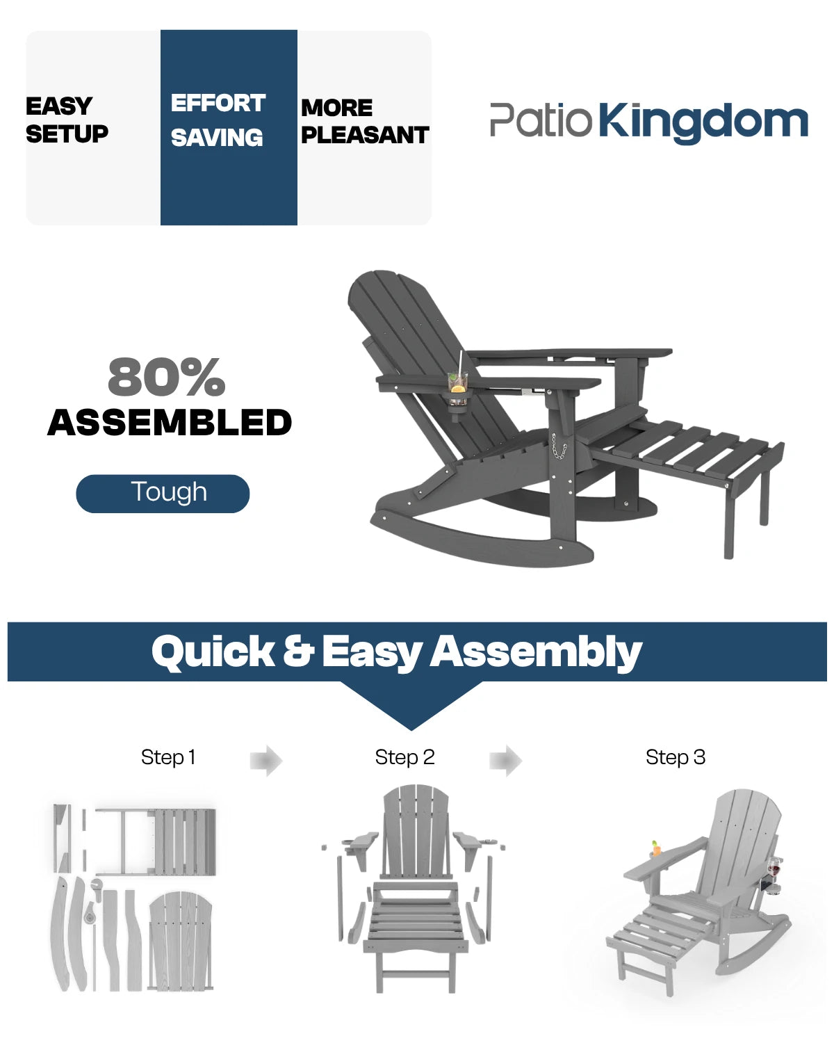 Multifunctional Adirondack Rocking Chair