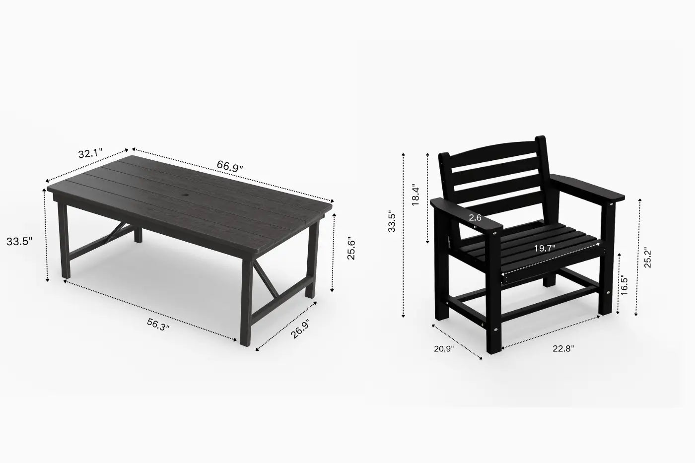 HDPE Outdoor Dining Set