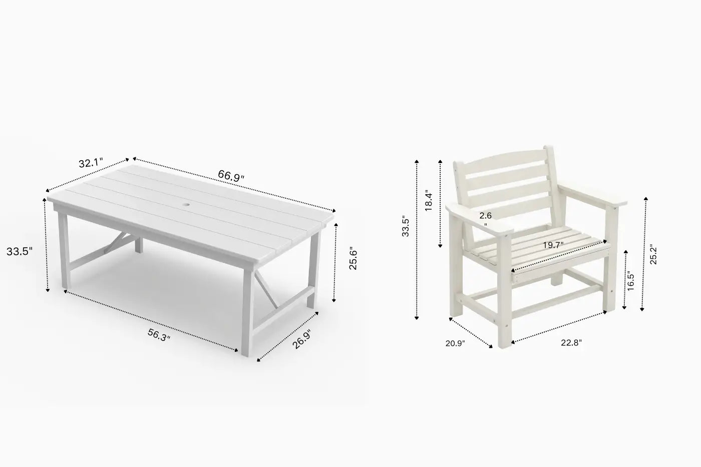 HDPE Outdoor Dining Set