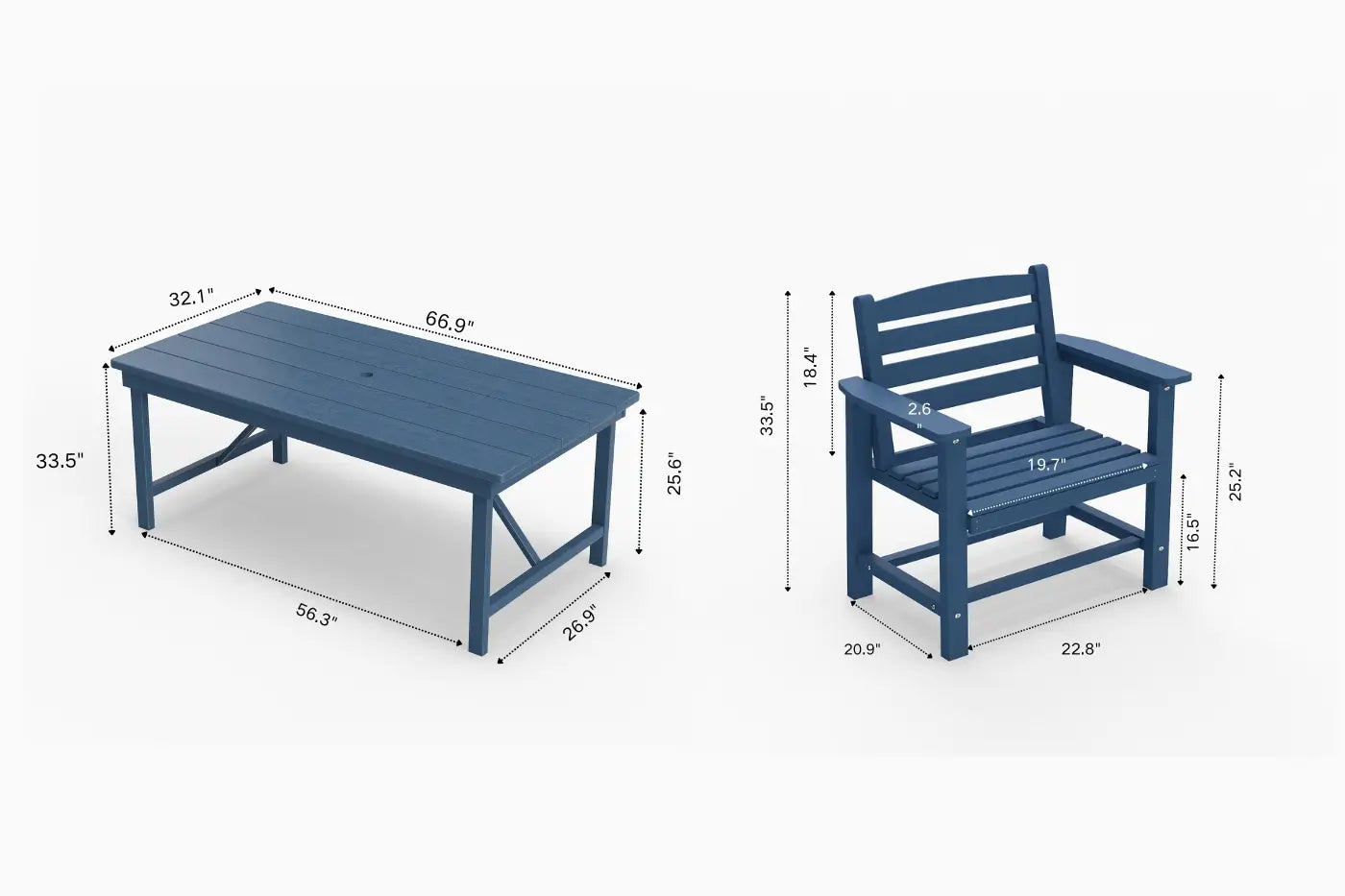 HDPE Outdoor Dining Set