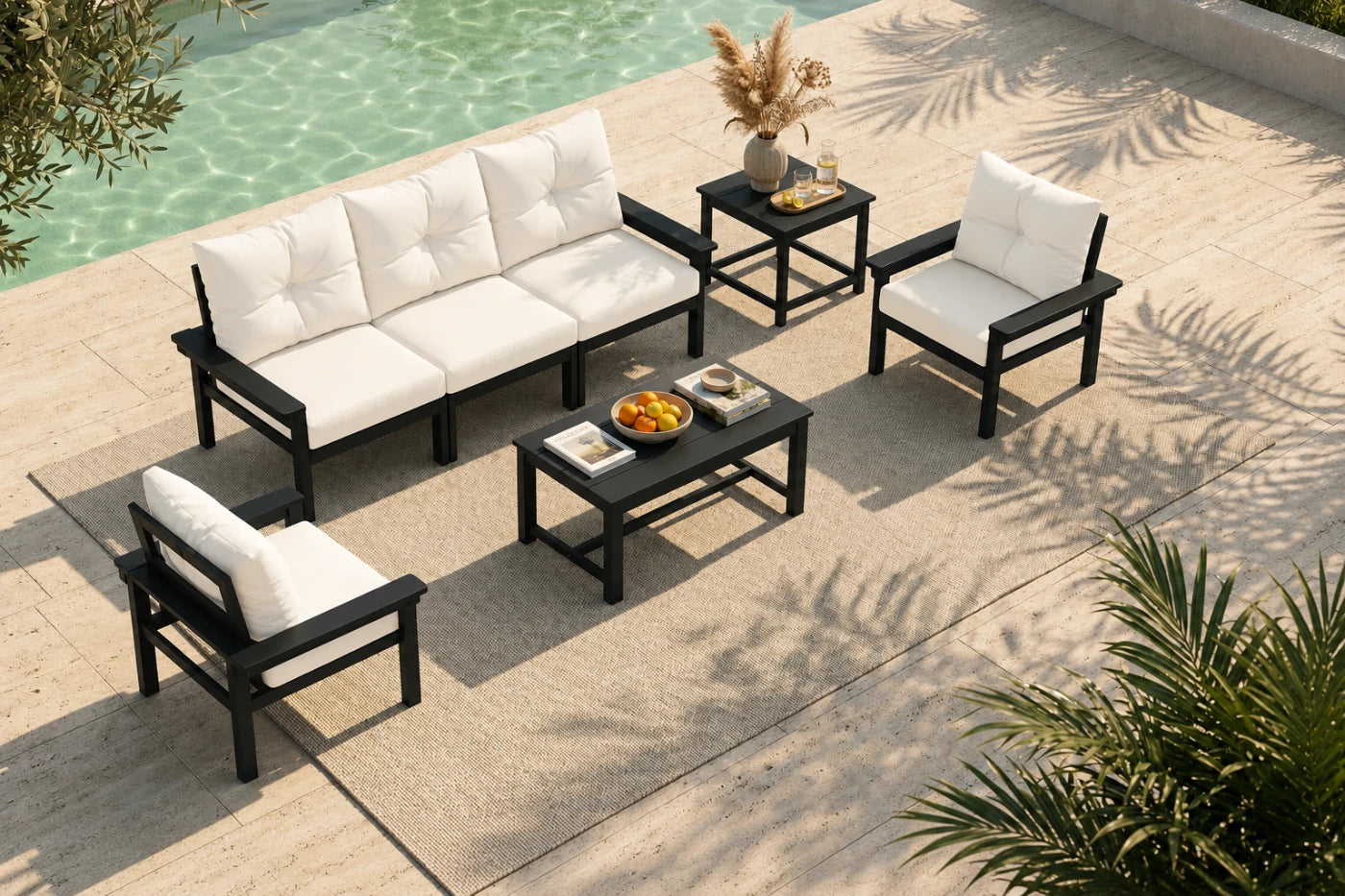 HDPE Sectional Patio Couch Set