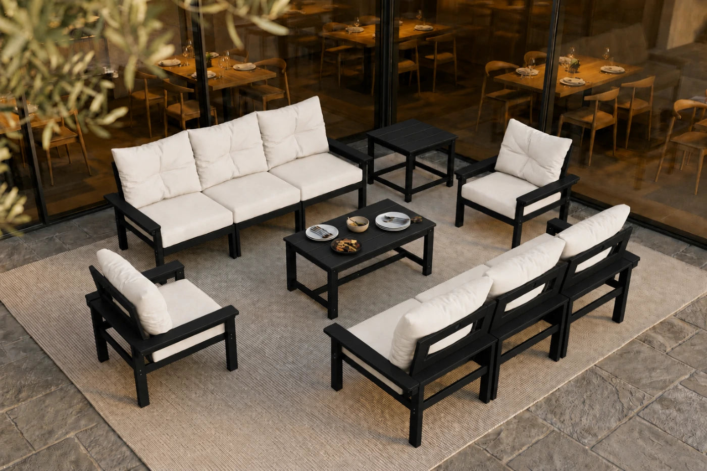 HDPE Sectional Patio Couch Set