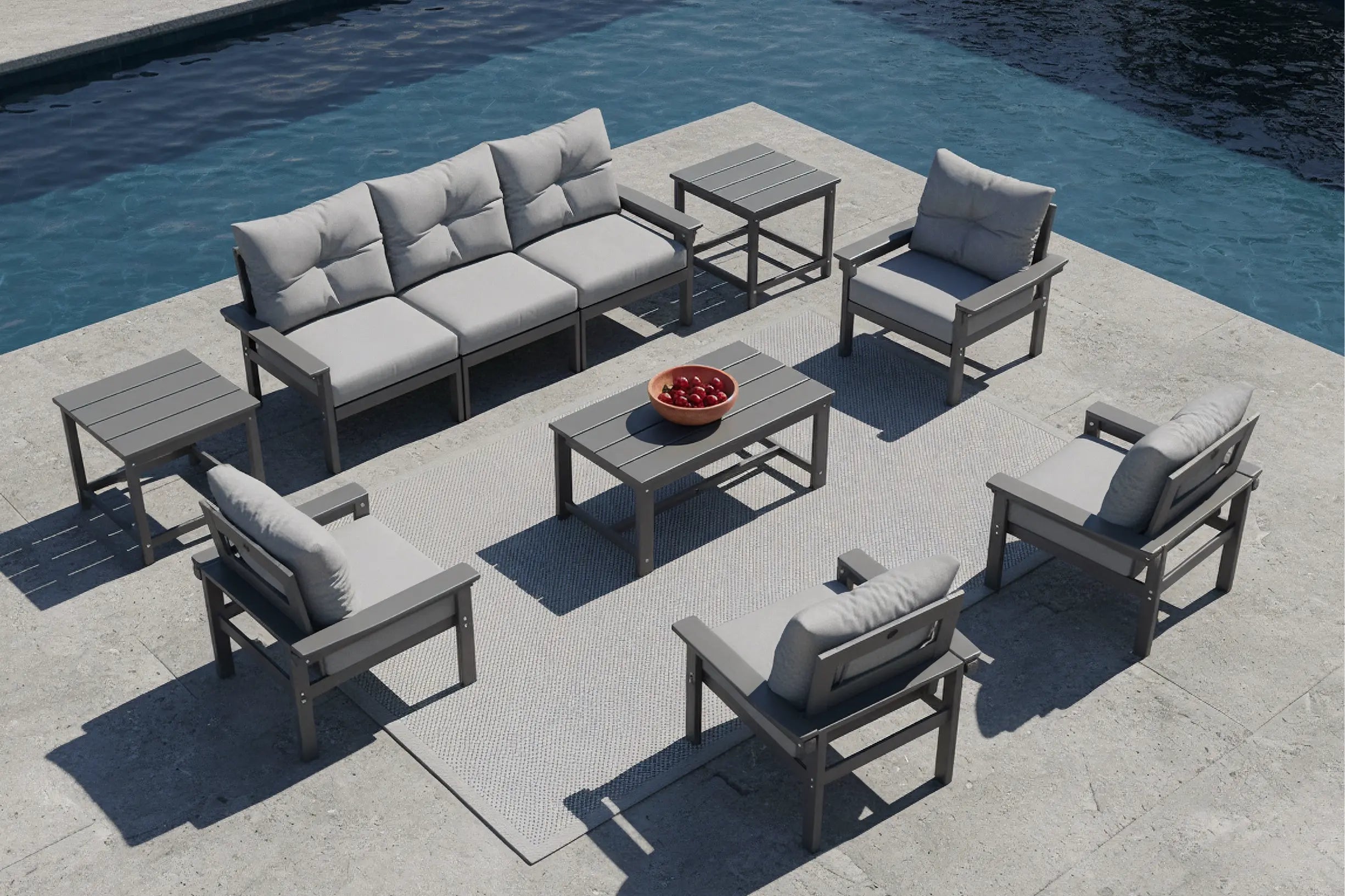 HDPE Sectional Patio Couch Set
