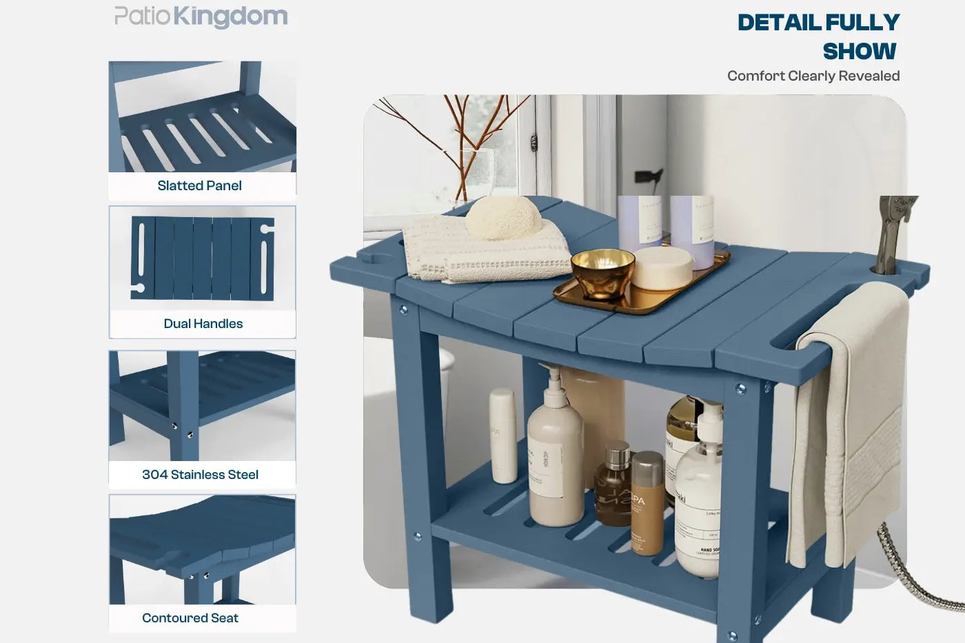 patio kingdom shower bench