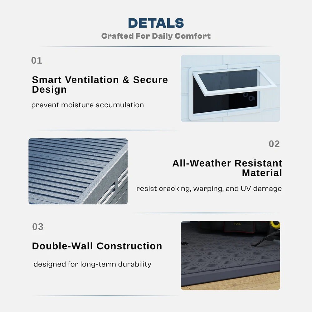 Resin Outdoor Storage Shed with Floor