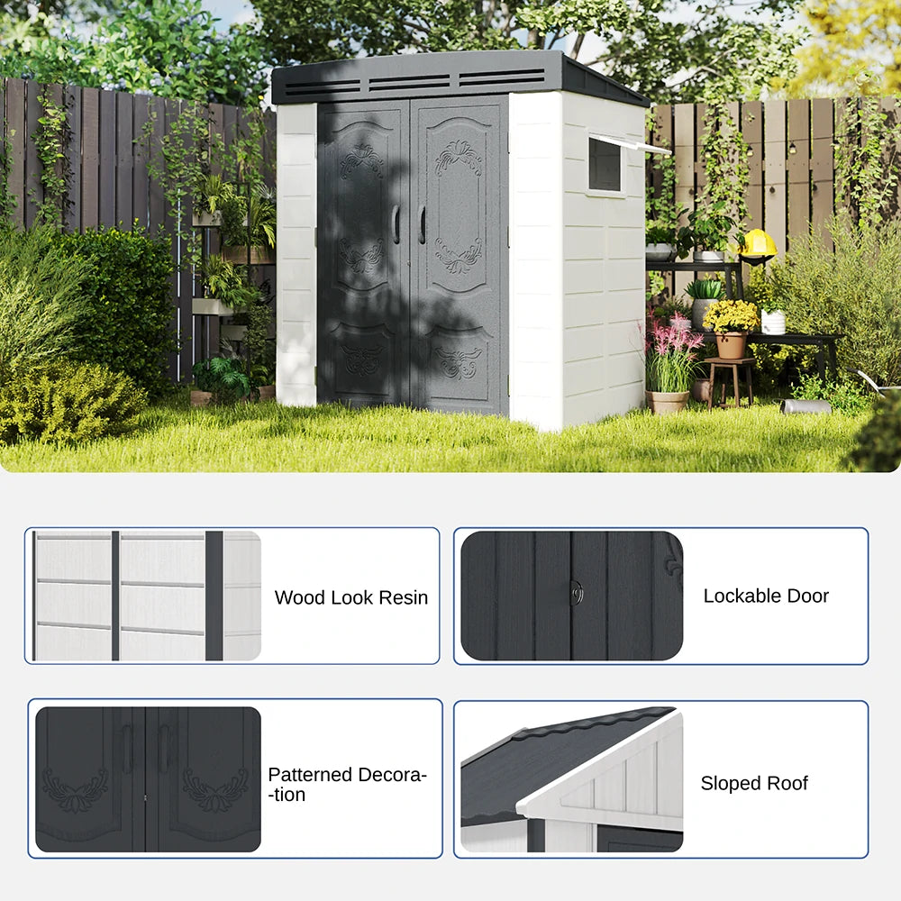 Resin Outdoor Storage Shed with Floor