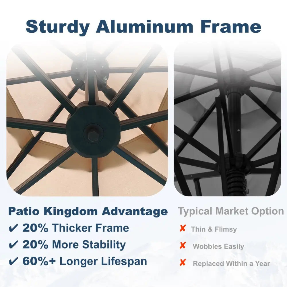 patioking lighted cantilever umbrella with base
