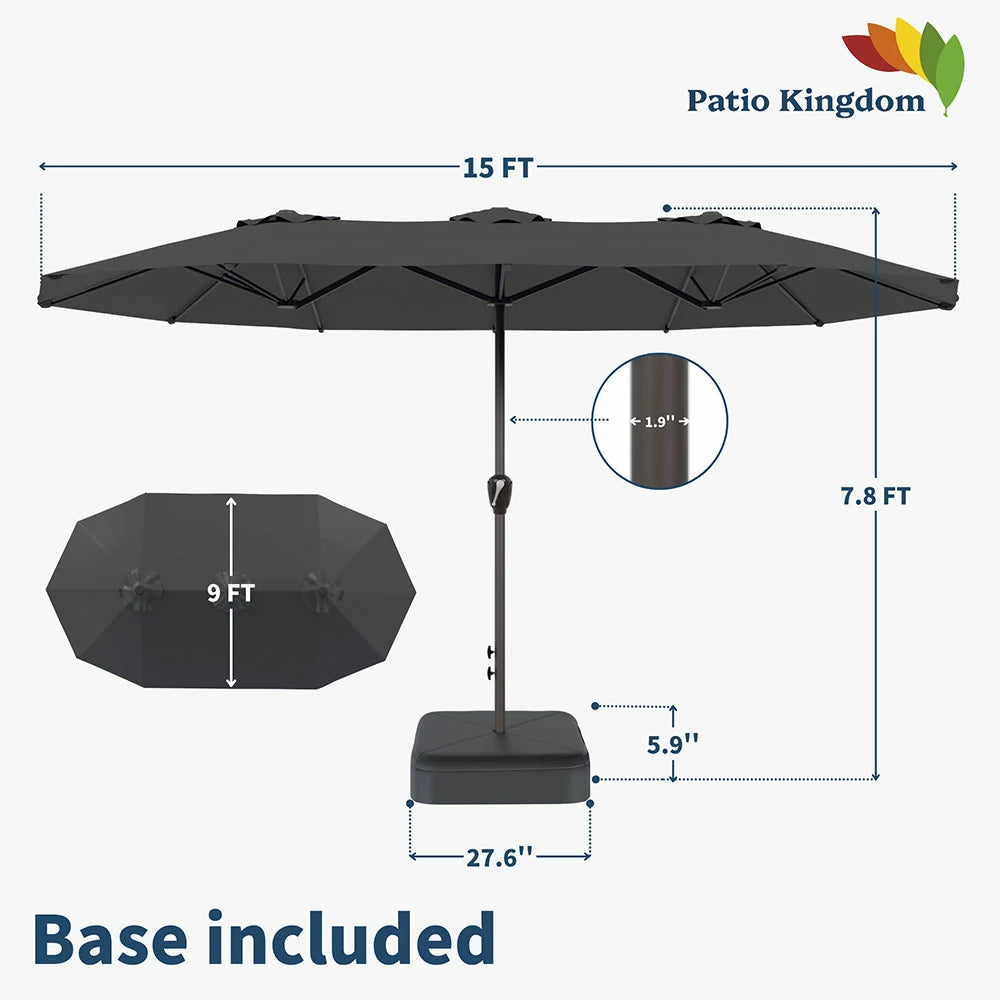 patio kingdom double sided iron patio umbrella