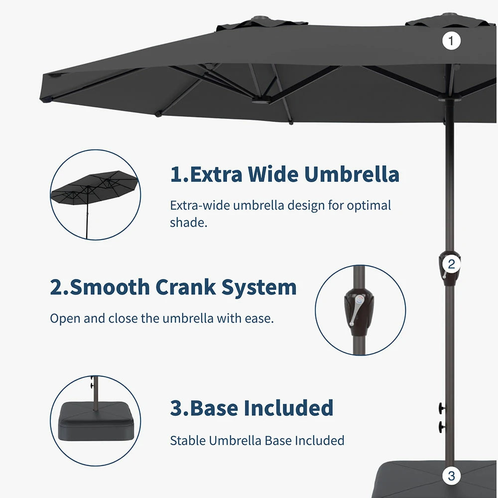patio kingdom double sided iron patio umbrella