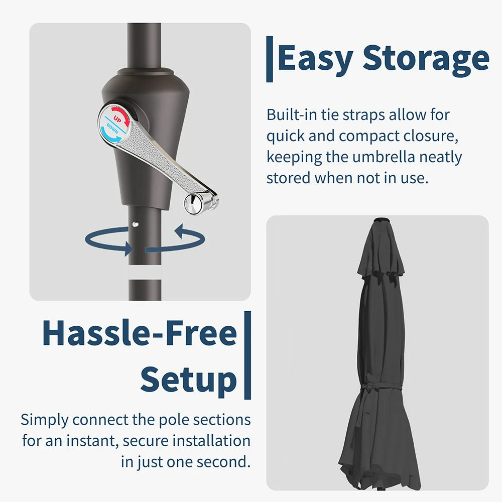 patio kingdom double sided iron patio umbrella