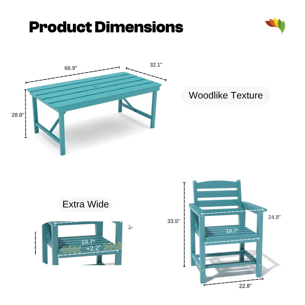Patio Kingdom HDPE Dining table set
