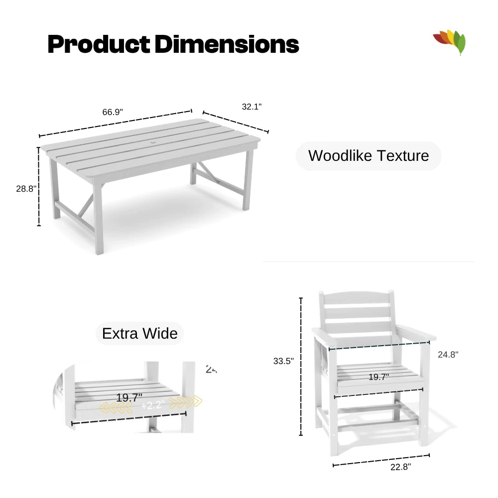 Patio Kingdom HDPE Dining table set