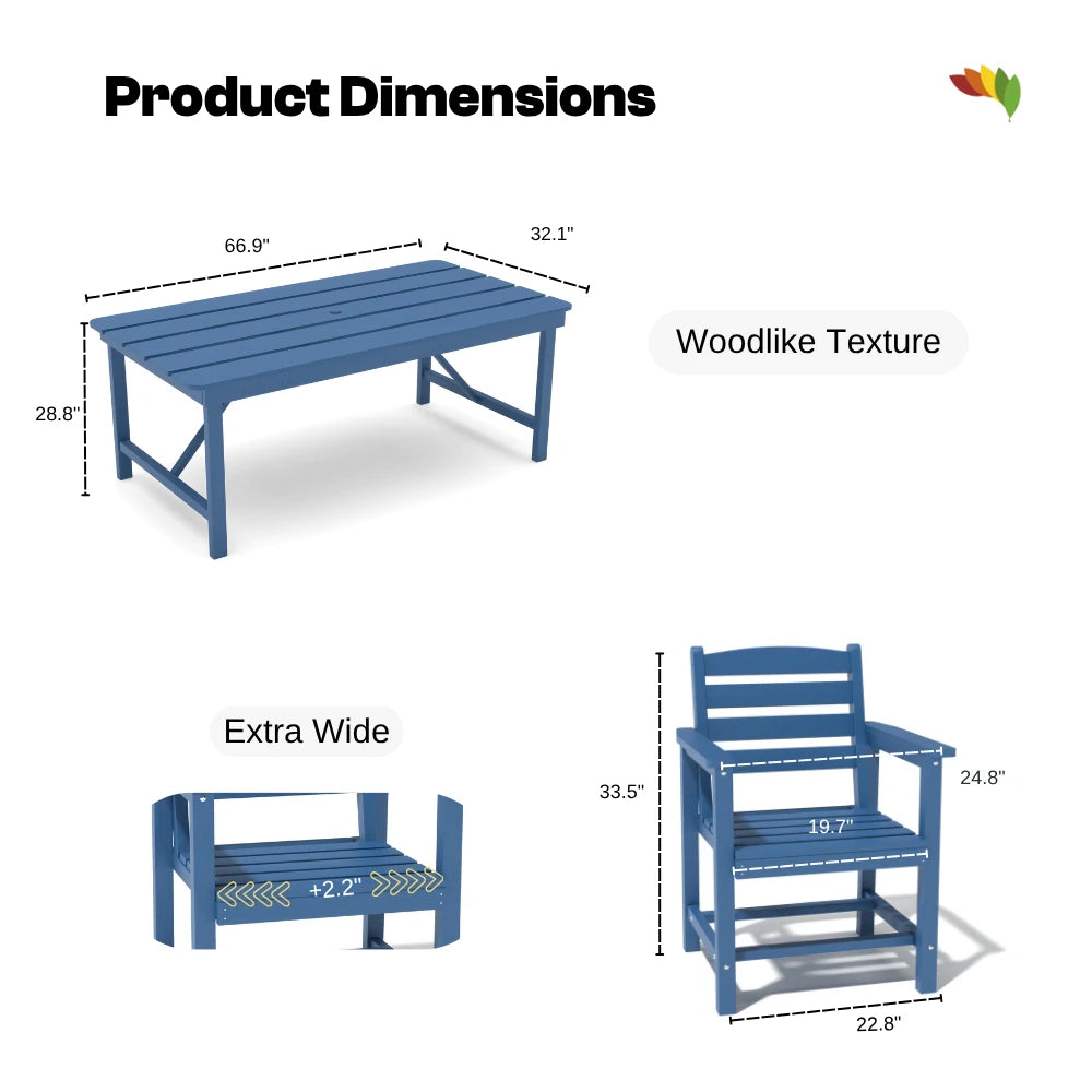 Patio Kingdom HDPE Dining table set