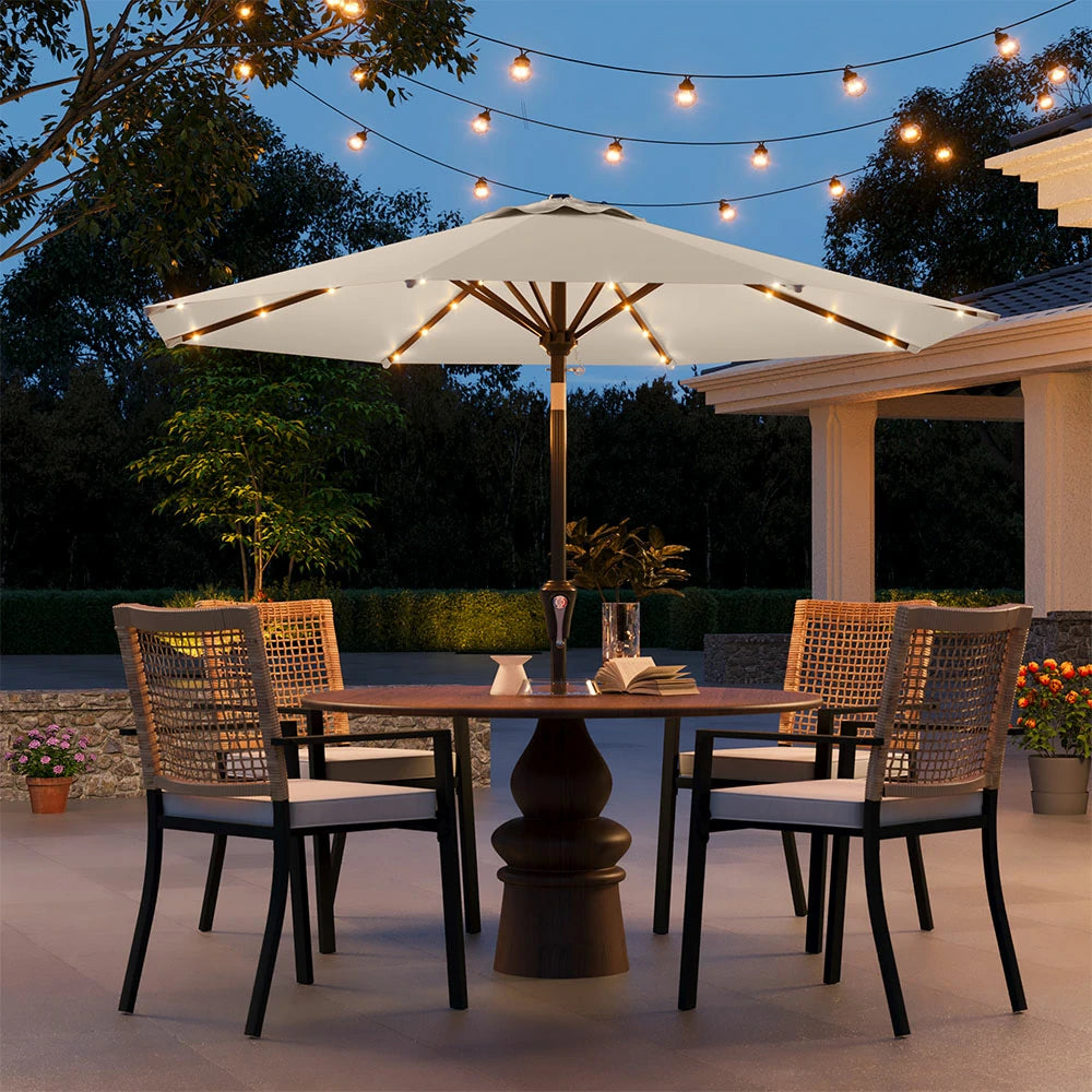 PatioKingdom outdoor umbrella with solar lights