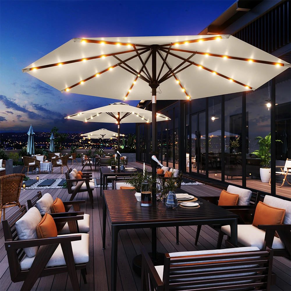 PatioKingdom outdoor umbrella with solar lights