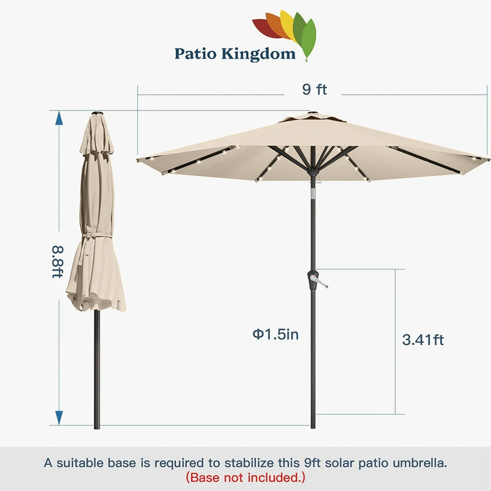 PatioKingdom outdoor umbrella with solar lights
