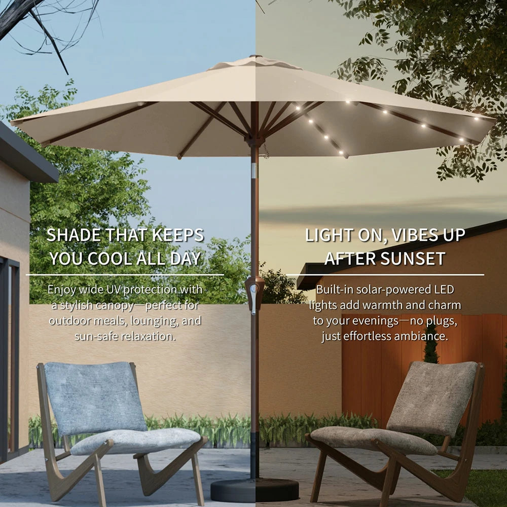 PatioKingdom outdoor umbrella with solar lights