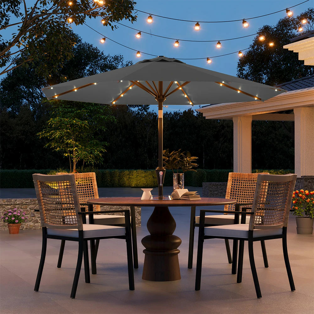 PatioKingdom outdoor umbrella with solar lights