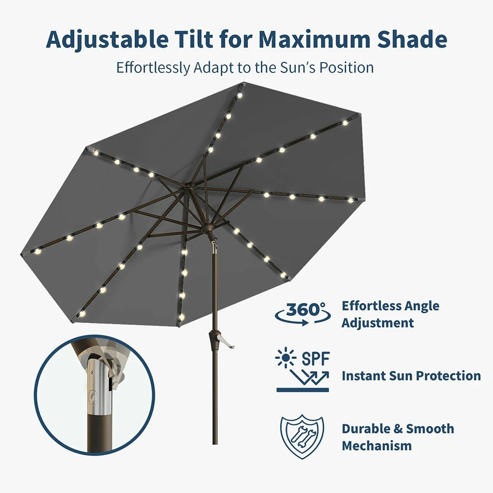 PatioKingdom outdoor umbrella with solar lights