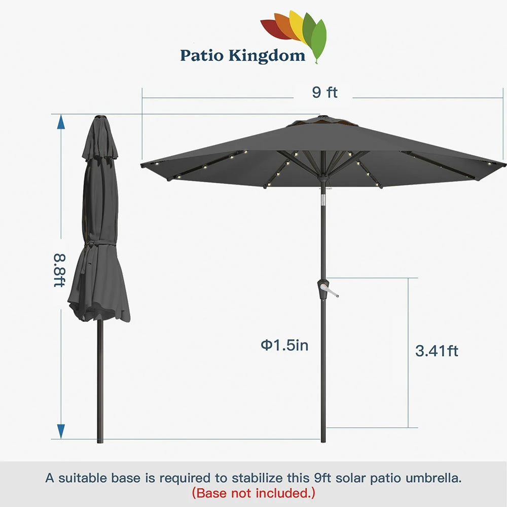 PatioKingdom outdoor umbrella with solar lights
