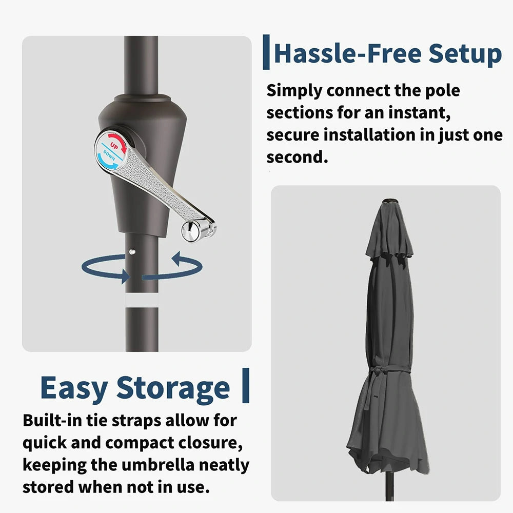 PatioKingdom outdoor umbrella with solar lights