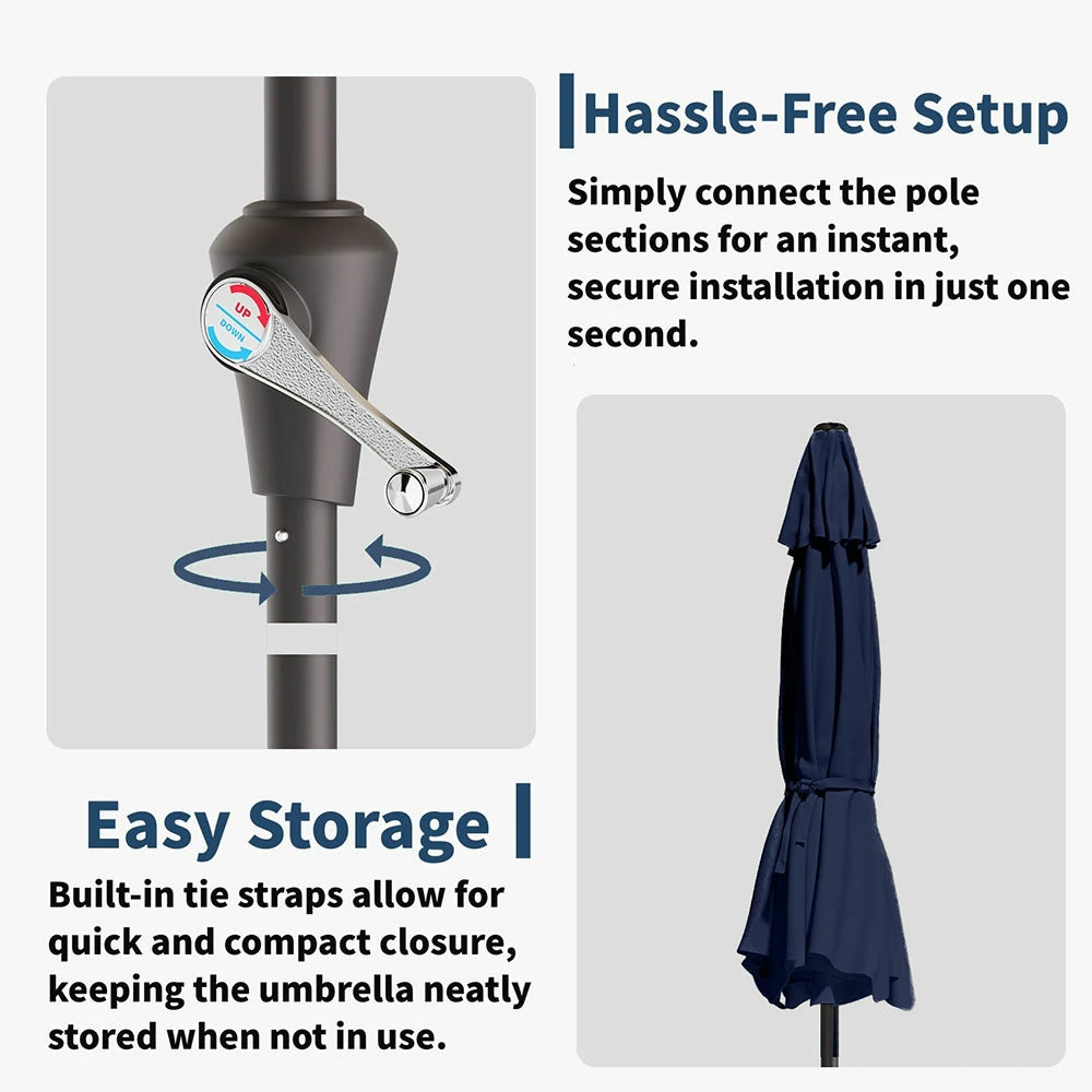 PatioKingdom outdoor umbrella with solar lights