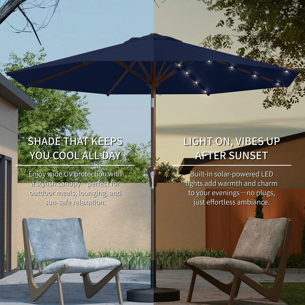 PatioKingdom outdoor umbrella with solar lights