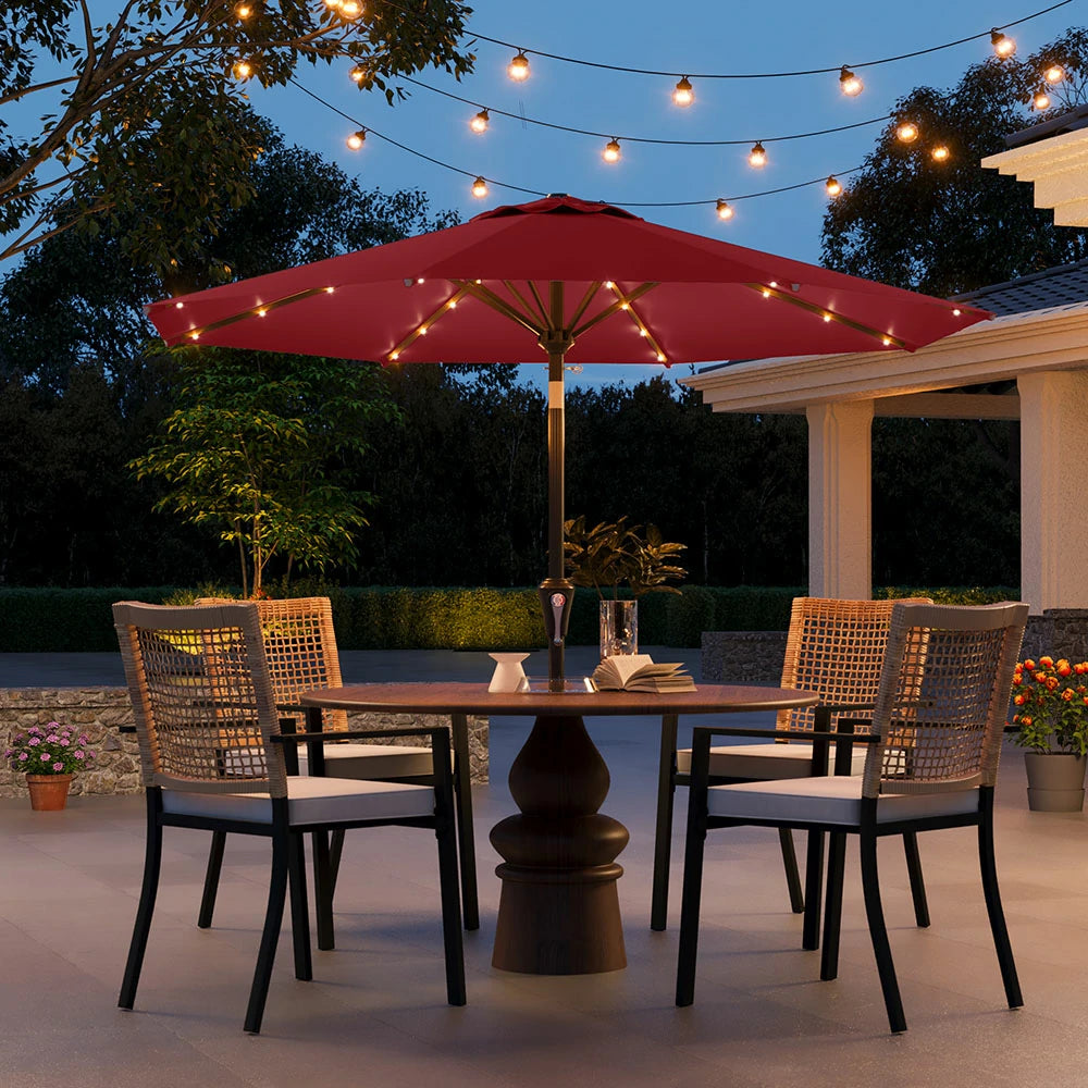 PatioKingdom outdoor umbrella with solar lights