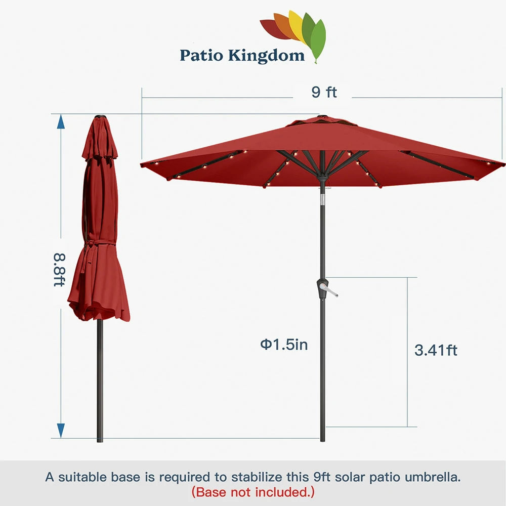 PatioKingdom outdoor umbrella with solar lights
