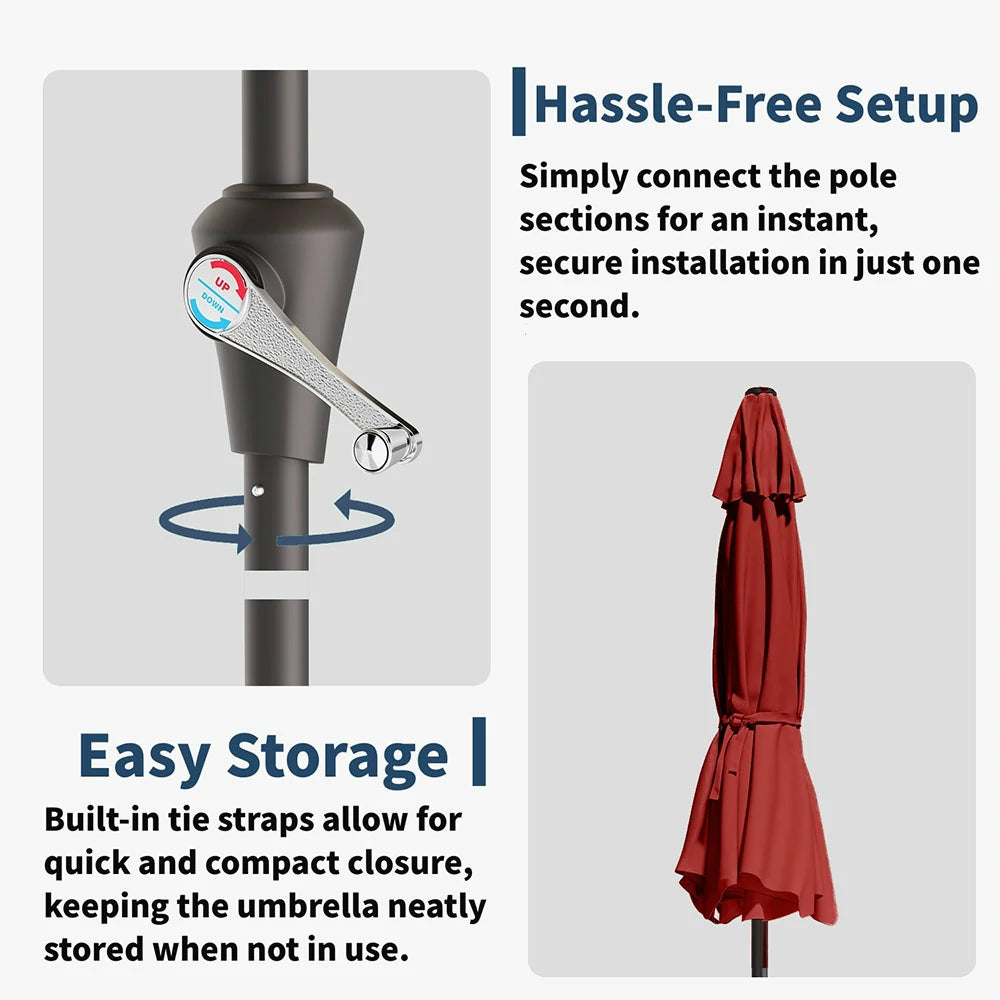 PatioKingdom outdoor umbrella with solar lights