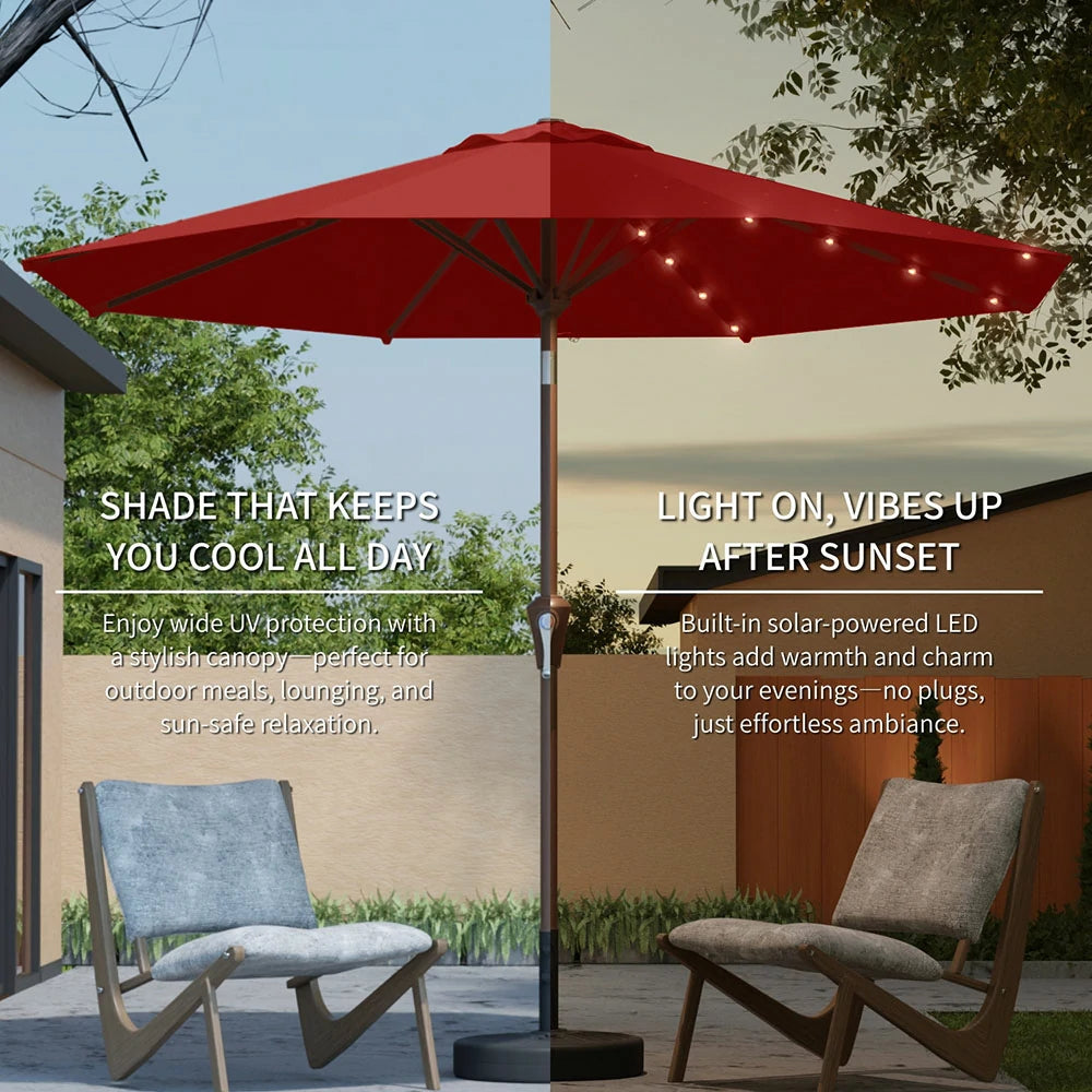 PatioKingdom outdoor umbrella with solar lights