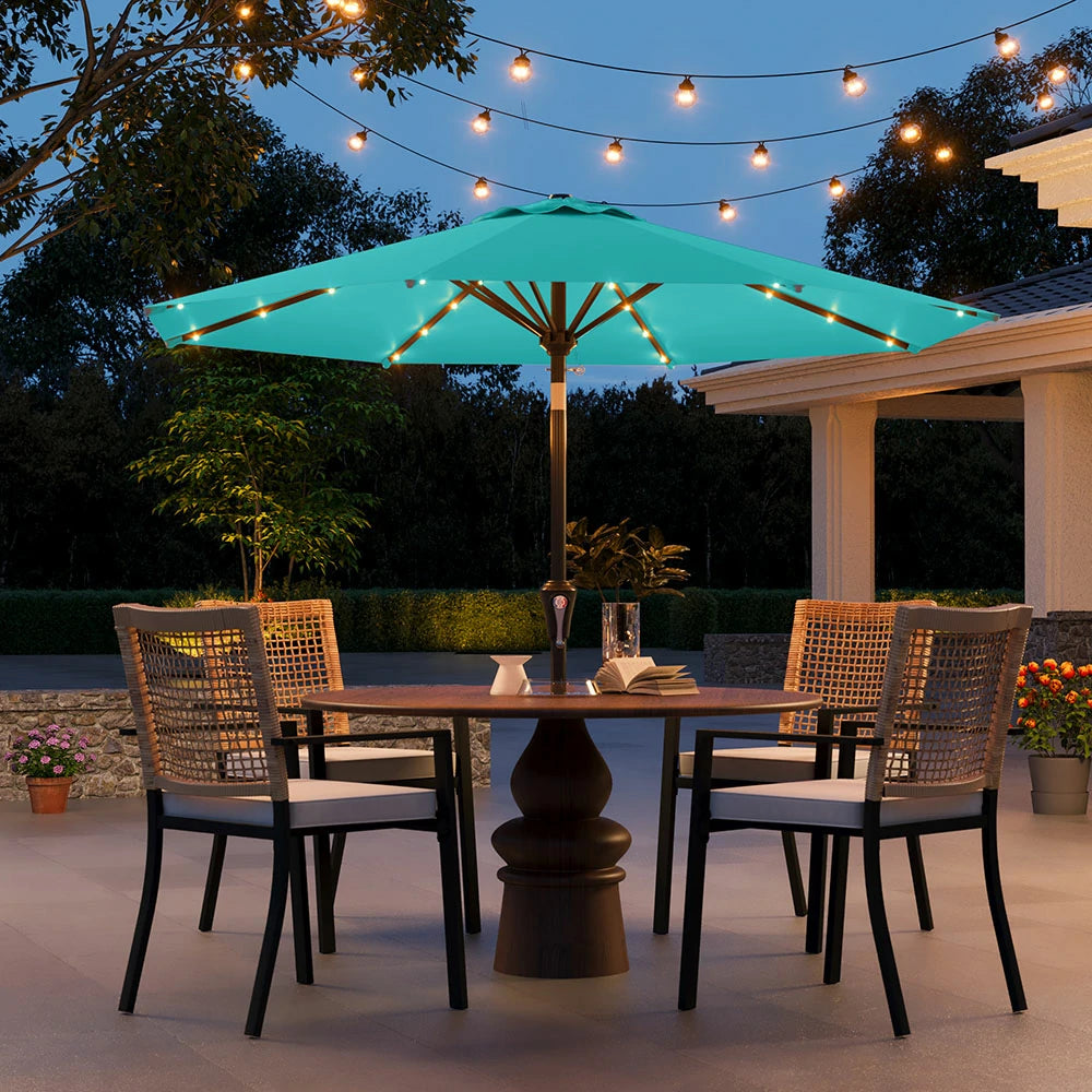 PatioKingdom outdoor umbrella with solar lights