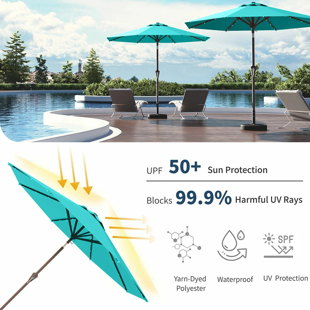 PatioKingdom outdoor umbrella with solar lights