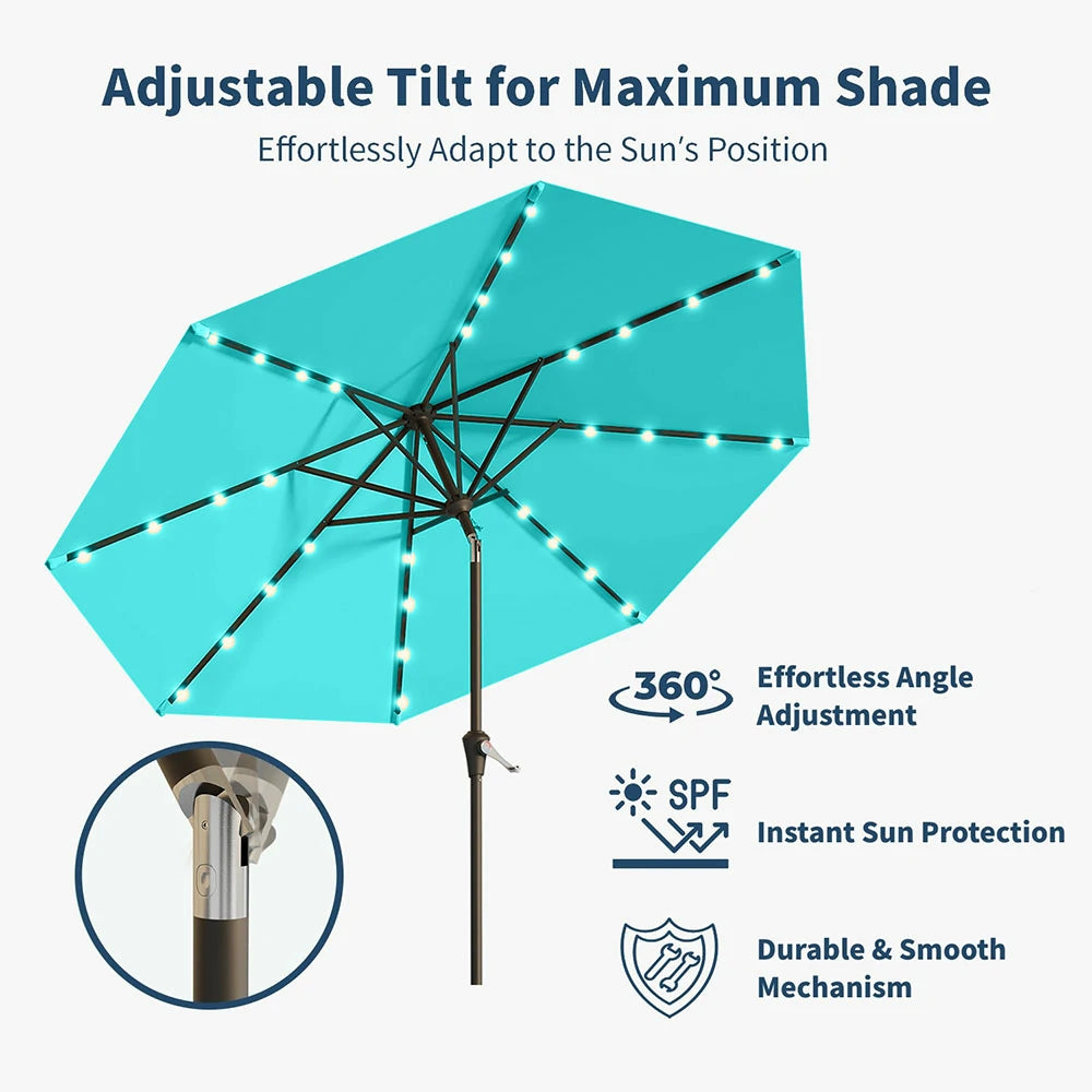 PatioKingdom outdoor umbrella with solar lights