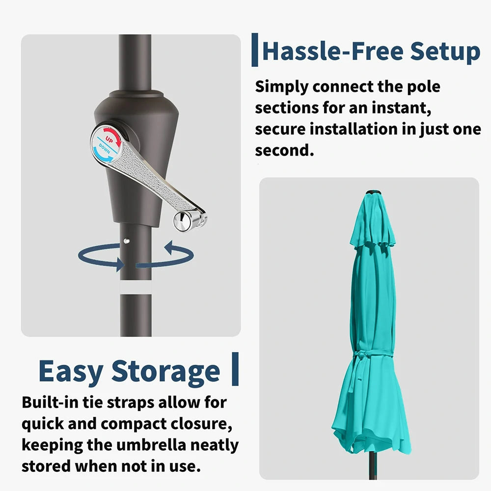 PatioKingdom outdoor umbrella with solar lights